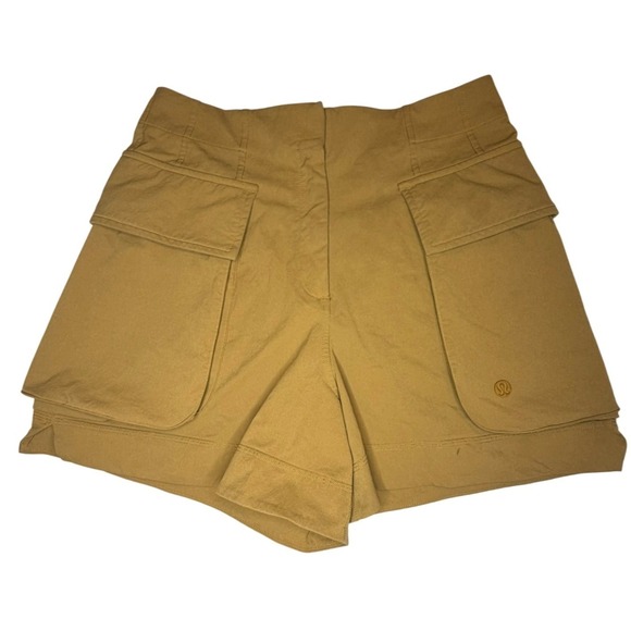 lululemon athletica Pants - Lululemon Cargo Shorts Women 4 Ochre Tan High Rise Utility Hiking Pockets